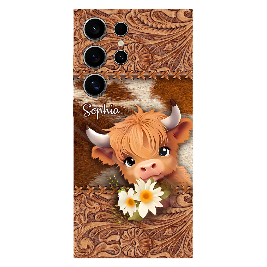 Cute Baby Highland Cow - Personalized Full Print Phone Case