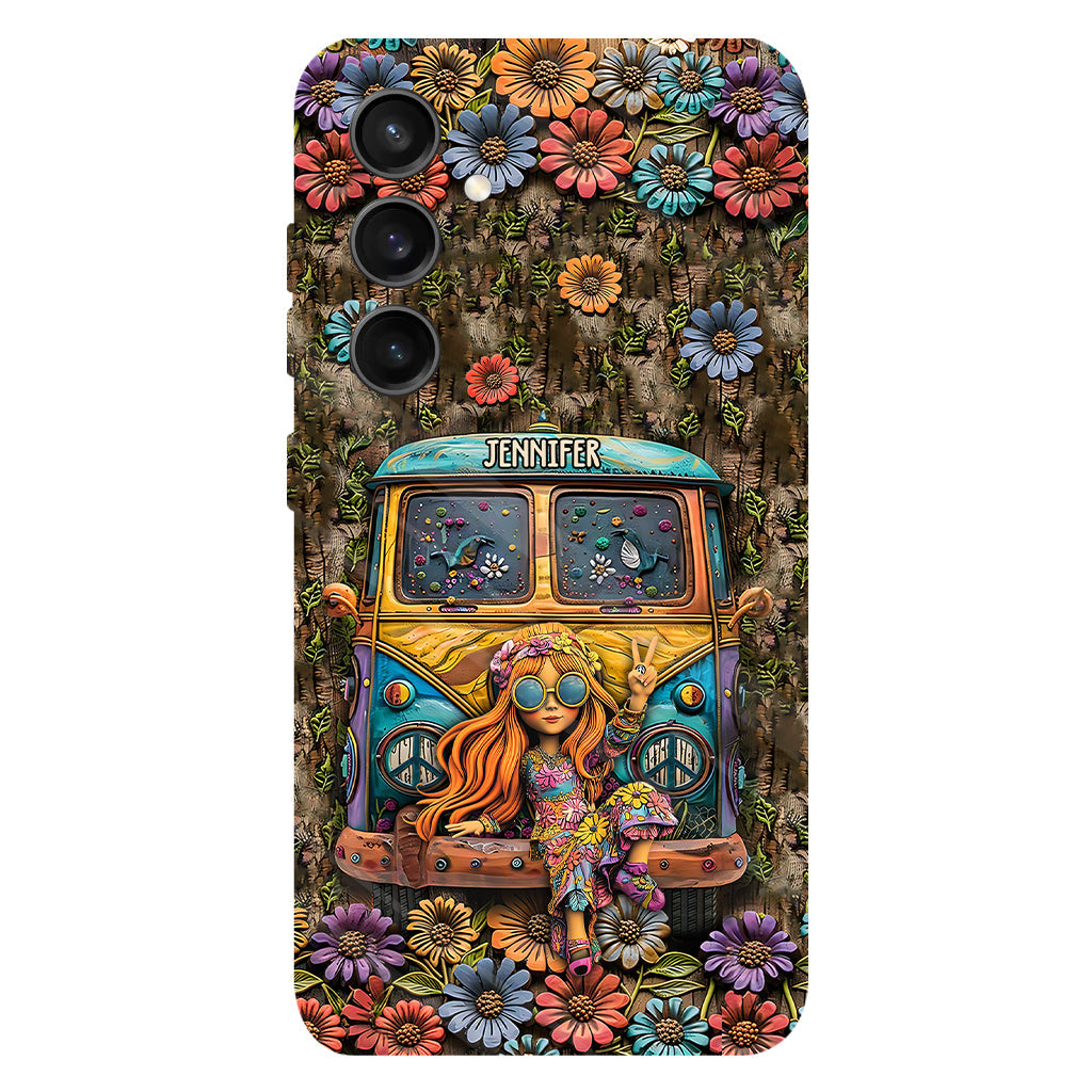 Hippie Bus And Girl - Personalized Hippie Full Print Phone Case