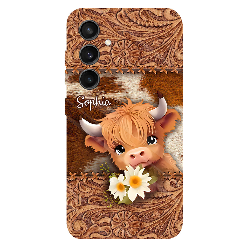 Cute Baby Highland Cow - Personalized Full Print Phone Case