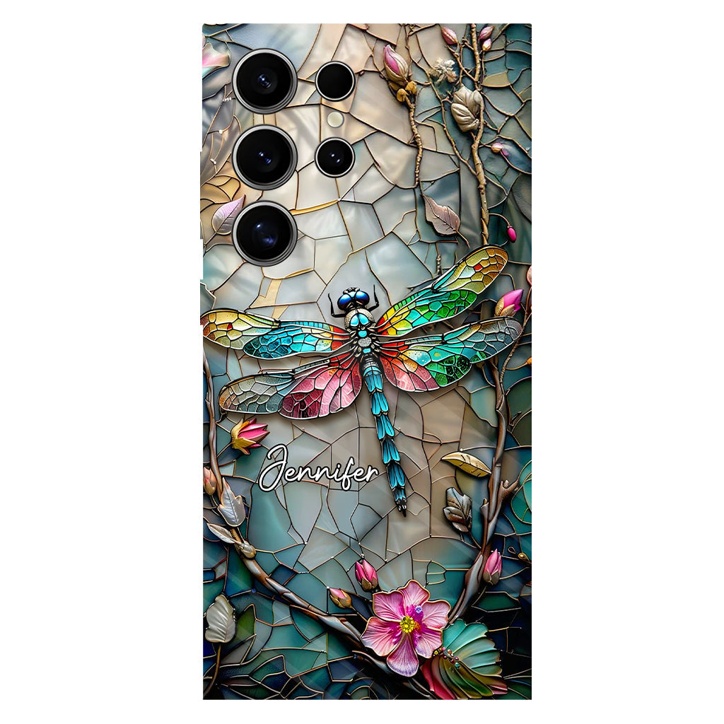 Beautiful Flower Dragonfly - Personalized Dragonfly Full Print Phone Case