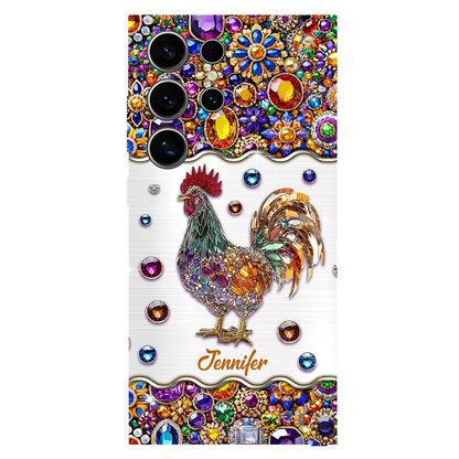 Sparkle Rooster - Personalized Chicken Full Print Phone Case