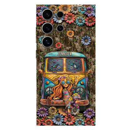 Hippie Bus And Girl - Personalized Hippie Full Print Phone Case