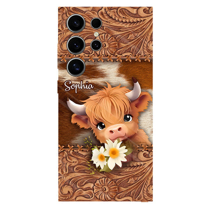 Cute Baby Highland Cow - Personalized Full Print Phone Case