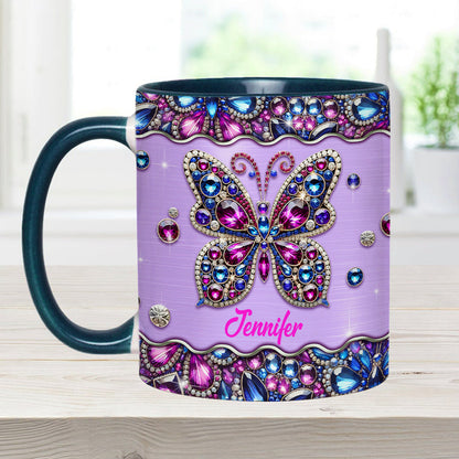 Sparkle Butterfly - Personalized Butterfly Accent Mug