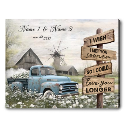 Best Couple Wedding Anniversary Gifts Farmhouse Old Truck Canvas