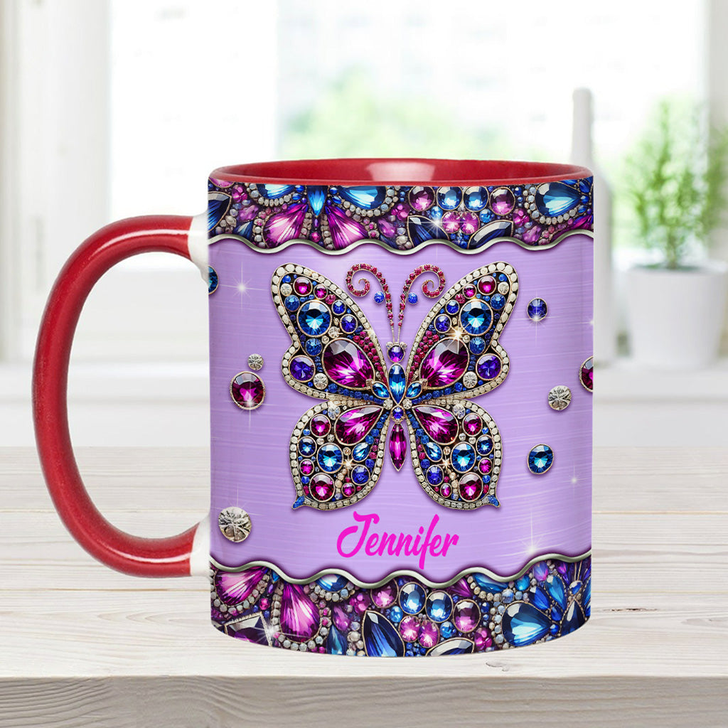 Sparkle Butterfly - Personalized Butterfly Accent Mug