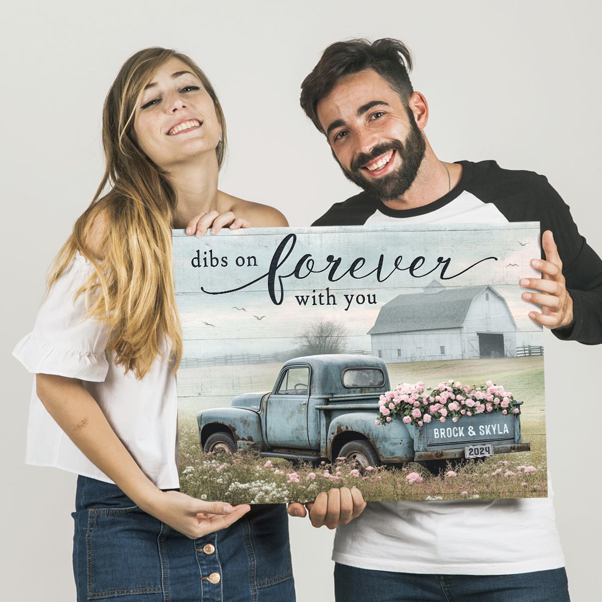 Sentimental Couple Gifts Farmhouse Wedding Gifts Personalized Canvas