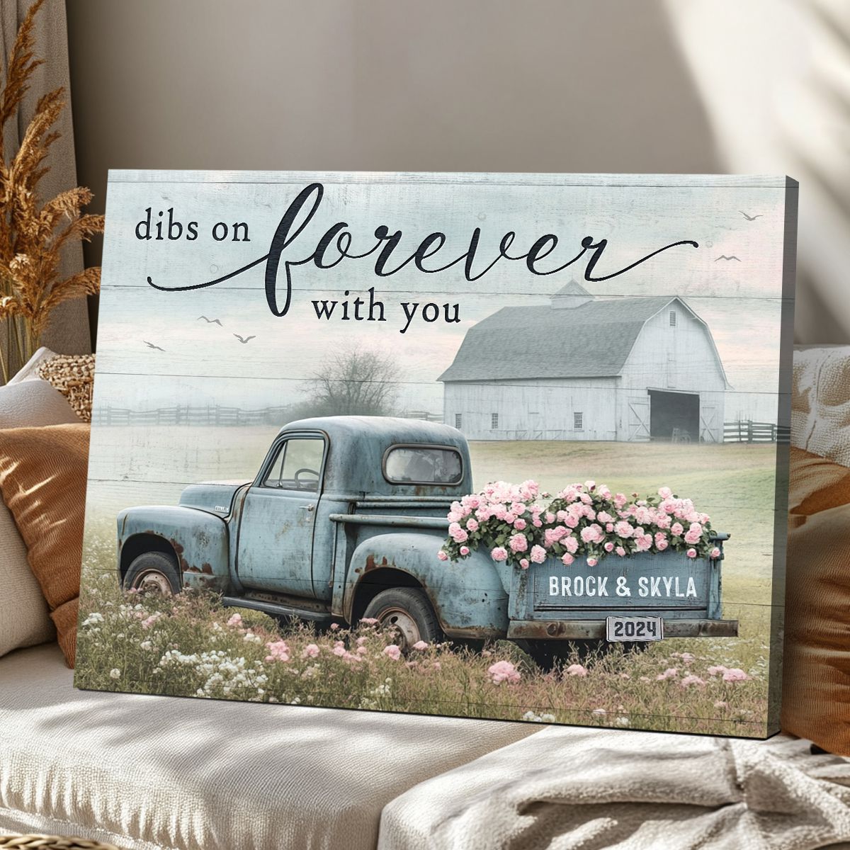 Sentimental Couple Gifts Farmhouse Wedding Gifts Personalized Canvas