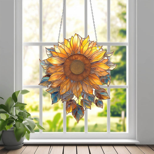 Sunflower Acrylic Window Hanging, Sunflower Decor, Sunflower Kitchen Decor,