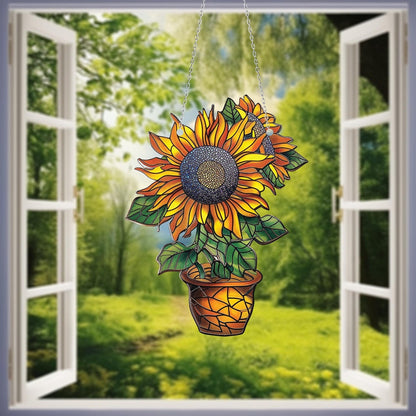 Sunflower Acrylic Decor For Window, Sunflower Acrylic Window Hanging