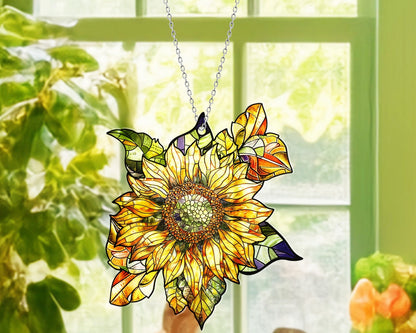 Sunflower Acrylic Suncatcher Ornament, Sunflower Window Hanging, Sunflower Decor, New Home Decor, Housewarming Gift