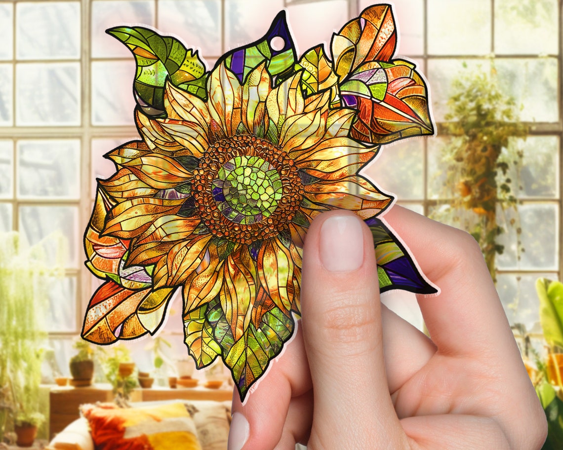 Sunflower Acrylic Suncatcher Ornament, Sunflower Window Hanging, Sunflower Decor, New Home Decor, Housewarming Gift