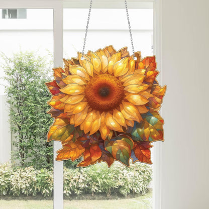 Sunflower Acrylic Window Hanging, Gift For Sunflower Flower Lover, Sunflower Decoration, Kitchen Decor, Gift For Grandma, Housewarming Decor