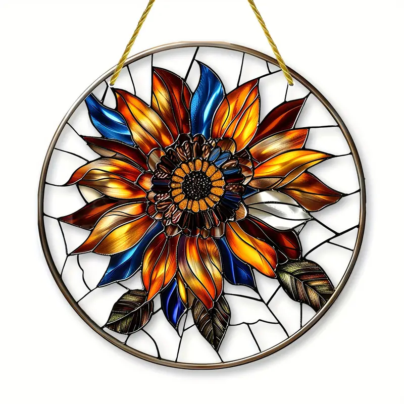 Sunflower Colorful Acrylic Window Hanging, Flower Home Decor, Flower Kitchen Decor, Flower Lover Gift, Hippie Lover’s