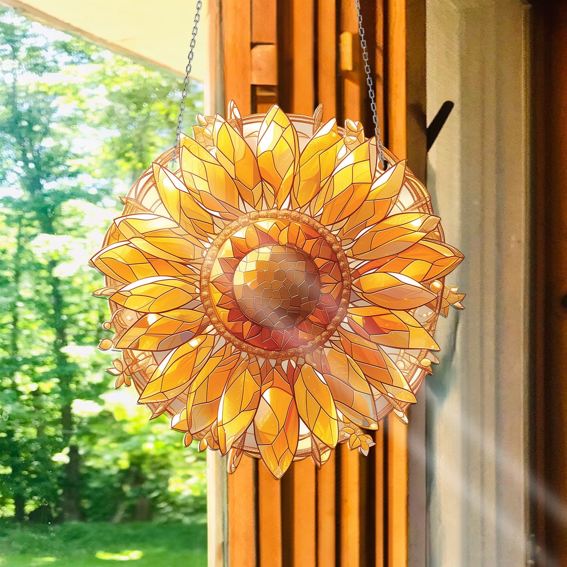 Sunflower Acrylic Window Hanging Decor, Sunflower Window Hangings, Wall Art Decoration, Sunflower Lover Gift, Gift For Mom, Gift For Women