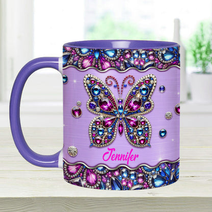 Sparkle Butterfly - Personalized Butterfly Accent Mug