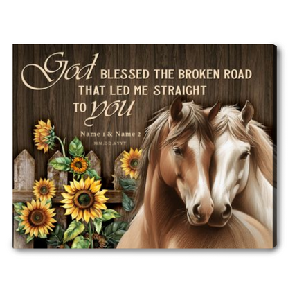 Personalized Couple Horse Canvas