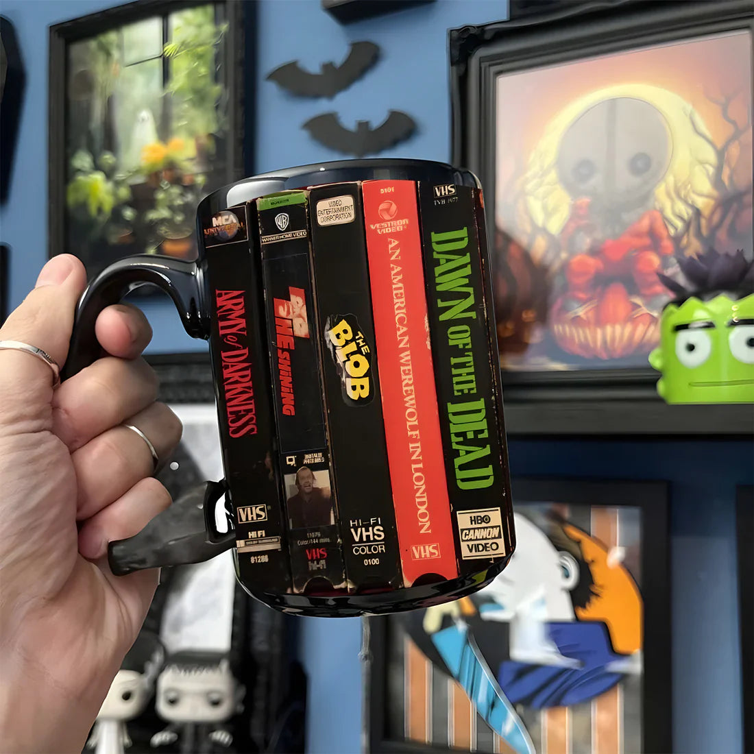 VHS Tape Halloween Movies Nostalgic Black Mug - Horror Version 3