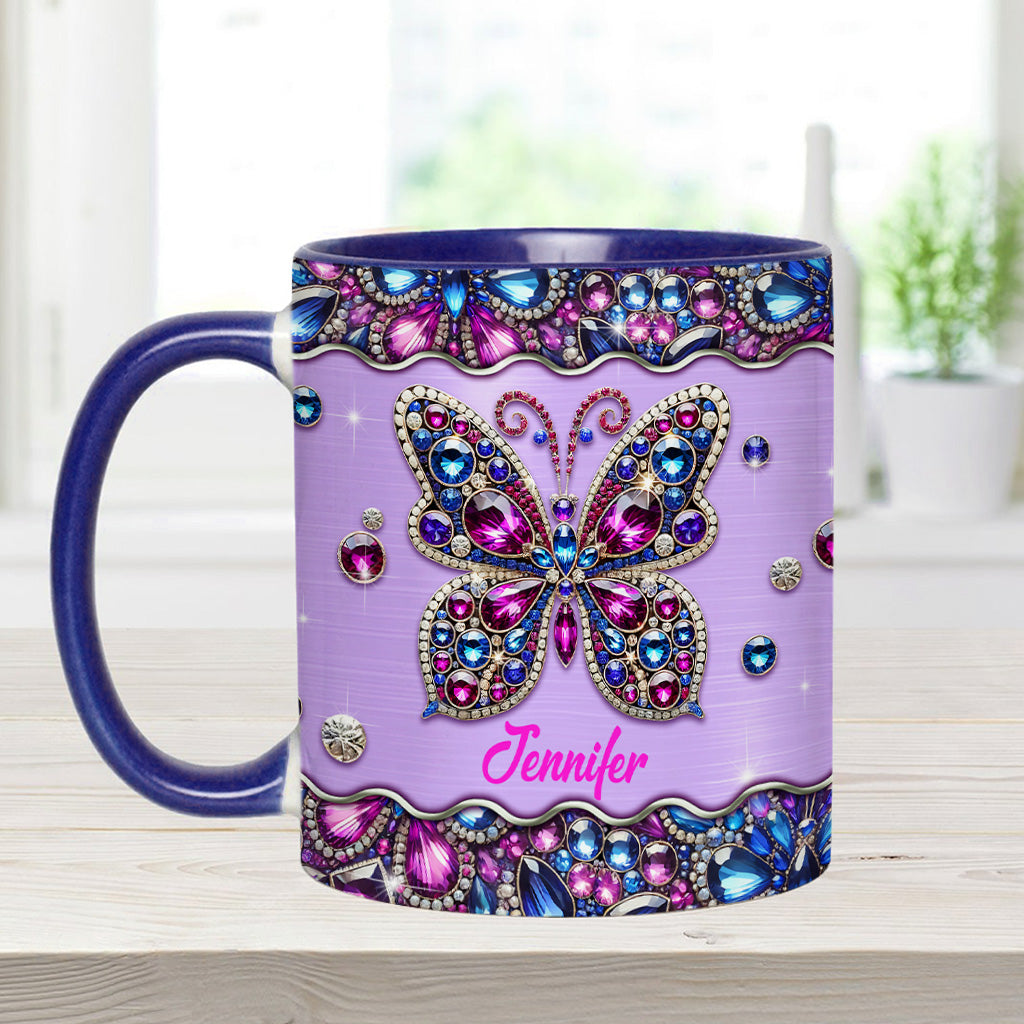 Sparkle Butterfly - Personalized Butterfly Accent Mug