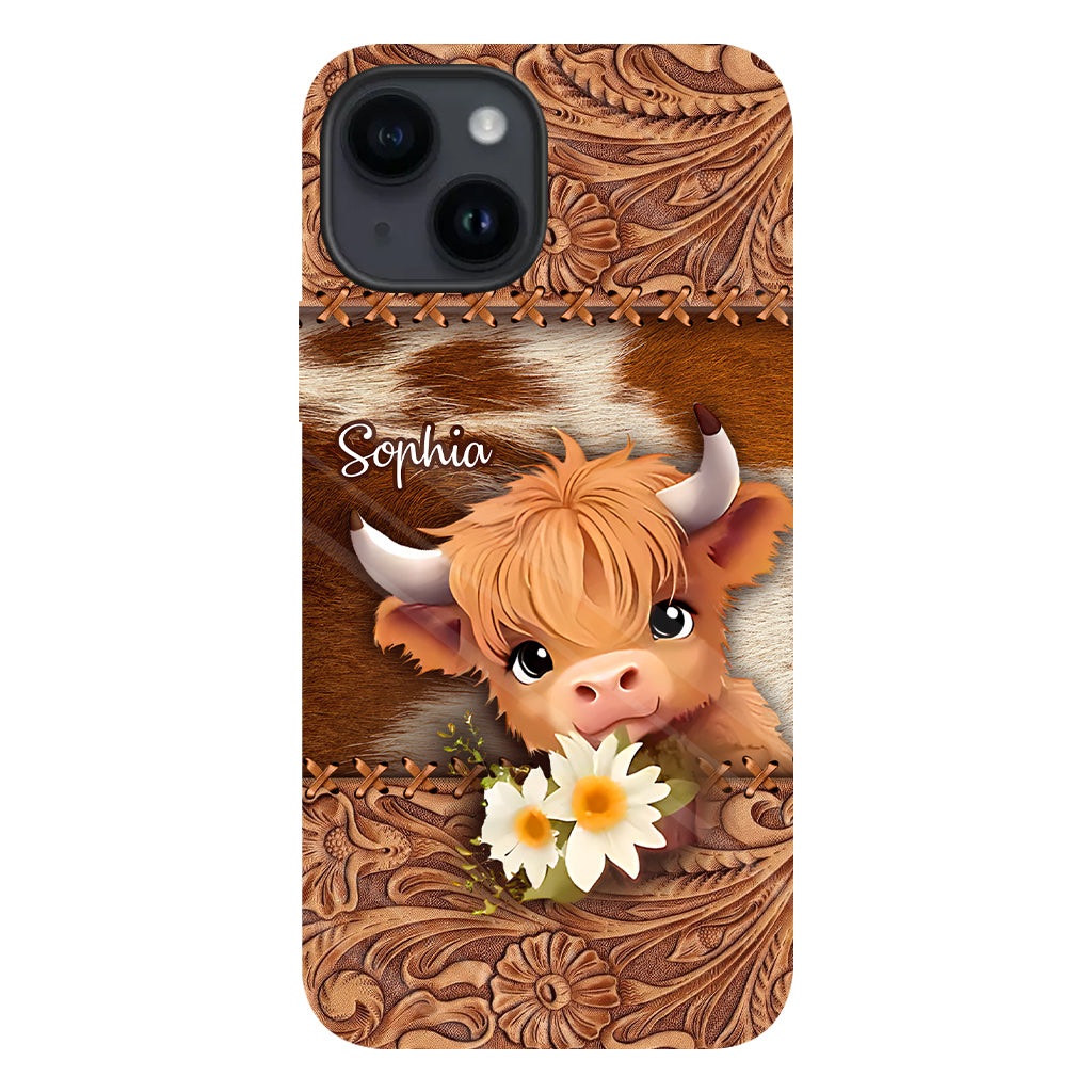 Cute Baby Highland Cow - Personalized Full Print Phone Case