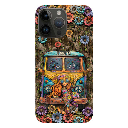 Hippie Bus And Girl - Personalized Hippie Full Print Phone Case