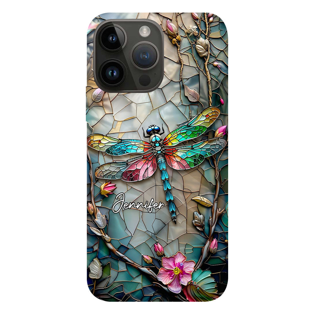 Beautiful Flower Dragonfly - Personalized Dragonfly Full Print Phone Case