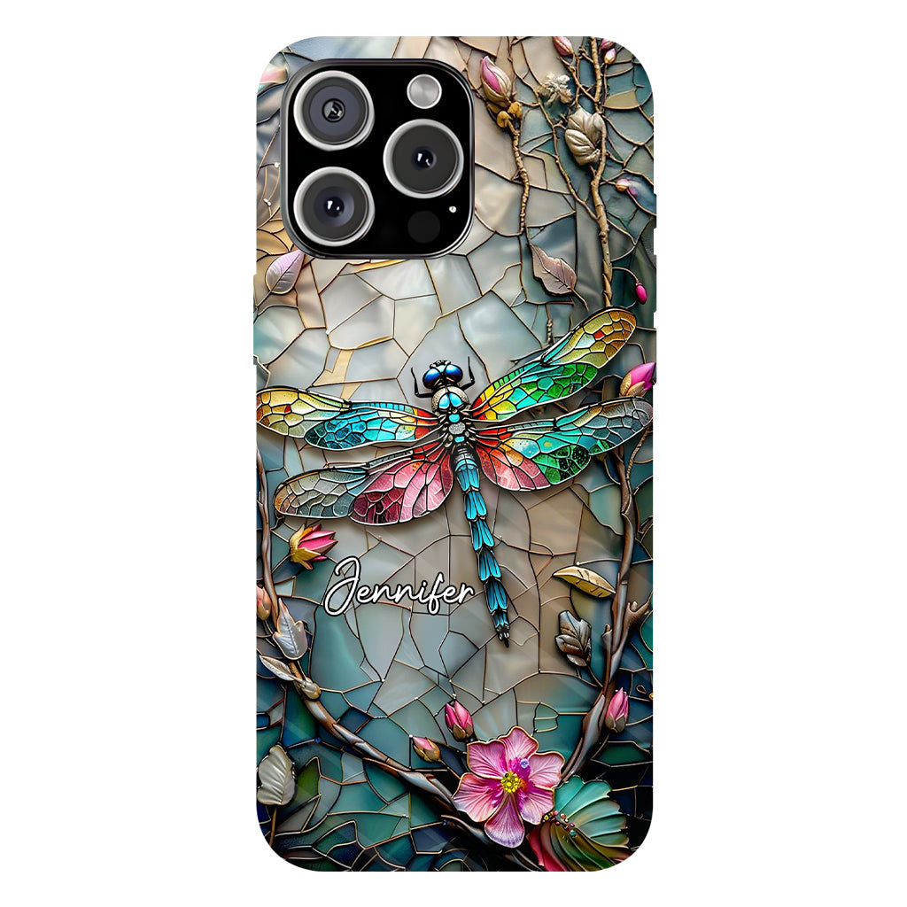 Beautiful Flower Dragonfly - Personalized Dragonfly Full Print Phone Case