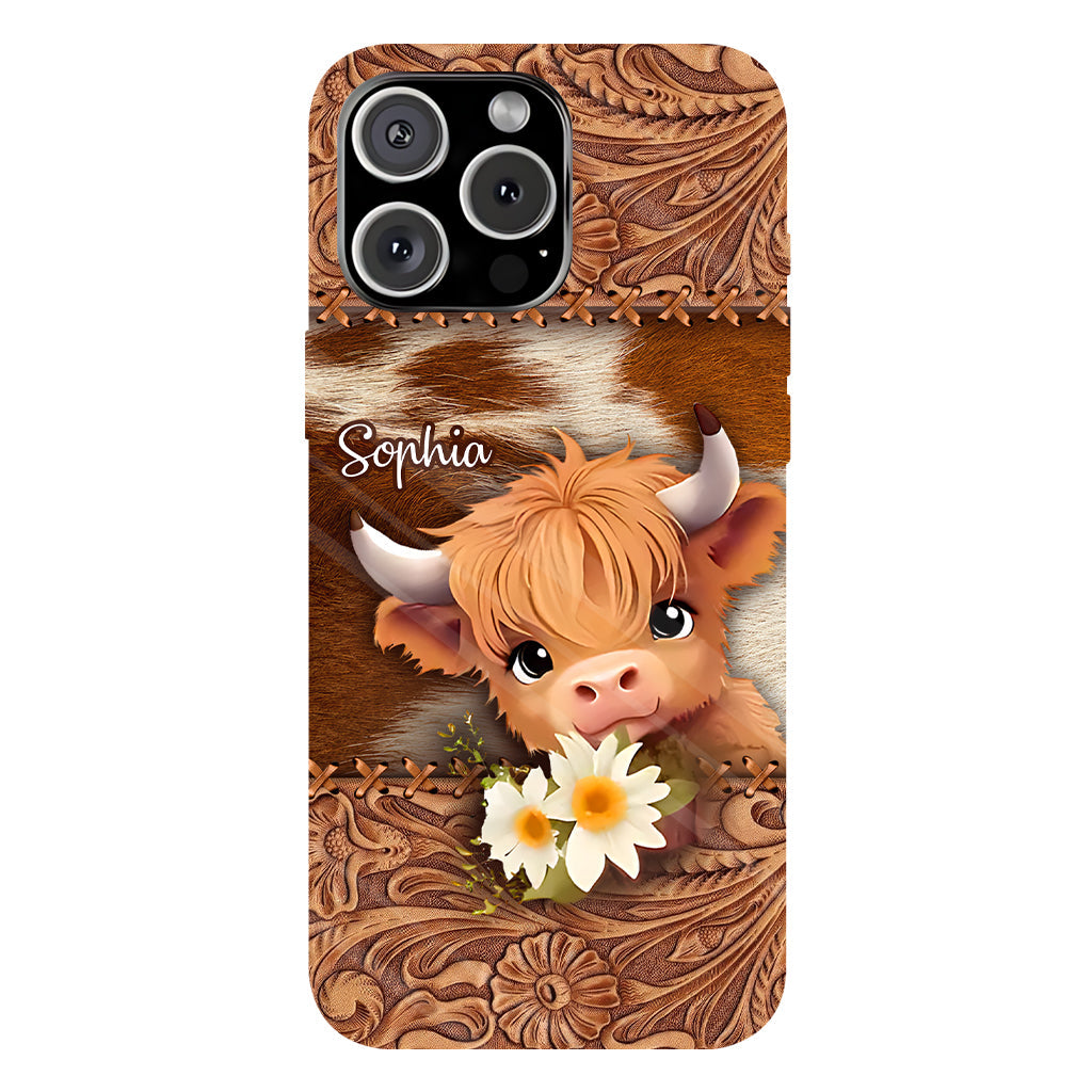 Cute Baby Highland Cow - Personalized Full Print Phone Case